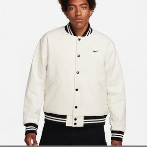 Nike Authentics cream sail / black Men's Varsity Jacket size XL, new with tags